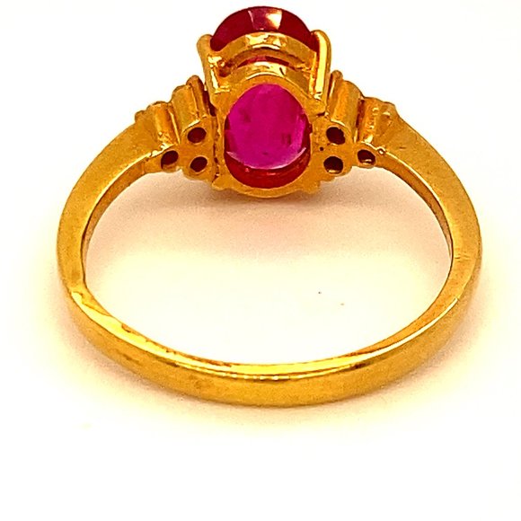 Jegdalek Ruby 2.32ct Diamonds 22K Yellow Gold Ring - Picture 4 of 6